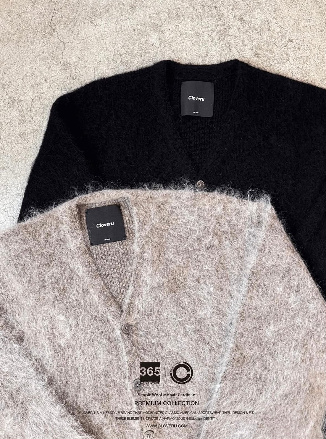 CLFW-2507 Cloveru® Simple Wool Mohair Cardigan.