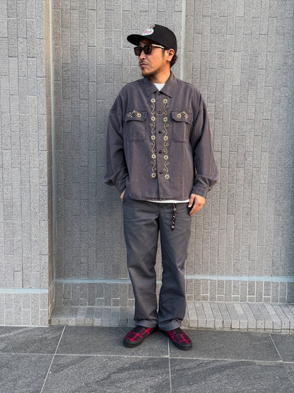 WIDE MILITARY SHIRT(花茎スタッズ)