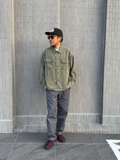 WIDE MILITARY SHIRT(花茎スタッズ)