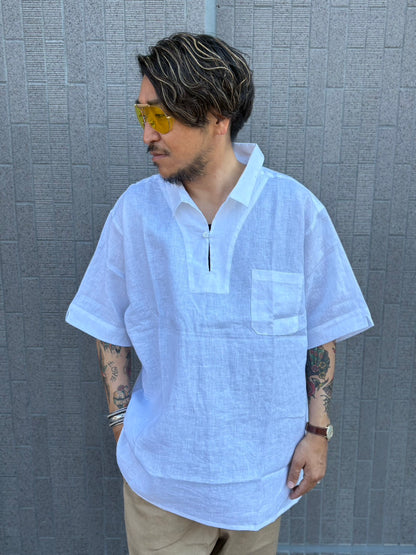 CLSS2609  Cloveru®︎ Comfort Linen Skipper Shirts.