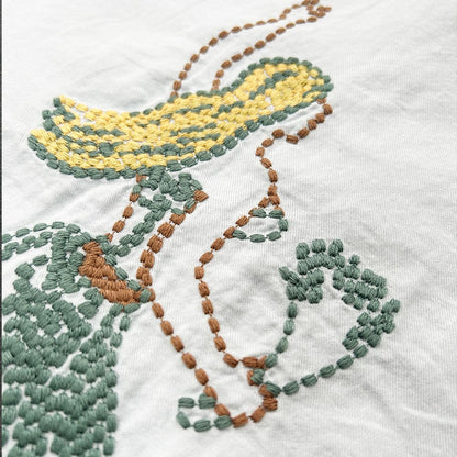 コットンシルクアロハシャツS/S(刺繍:フラガール)