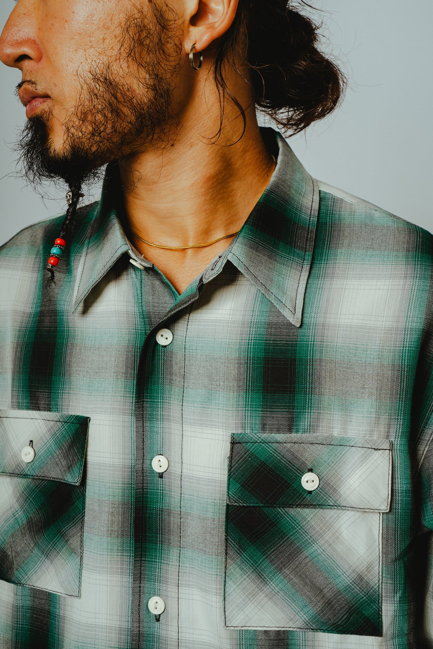 Rayon Mix Ombre Slit L/S Shirts