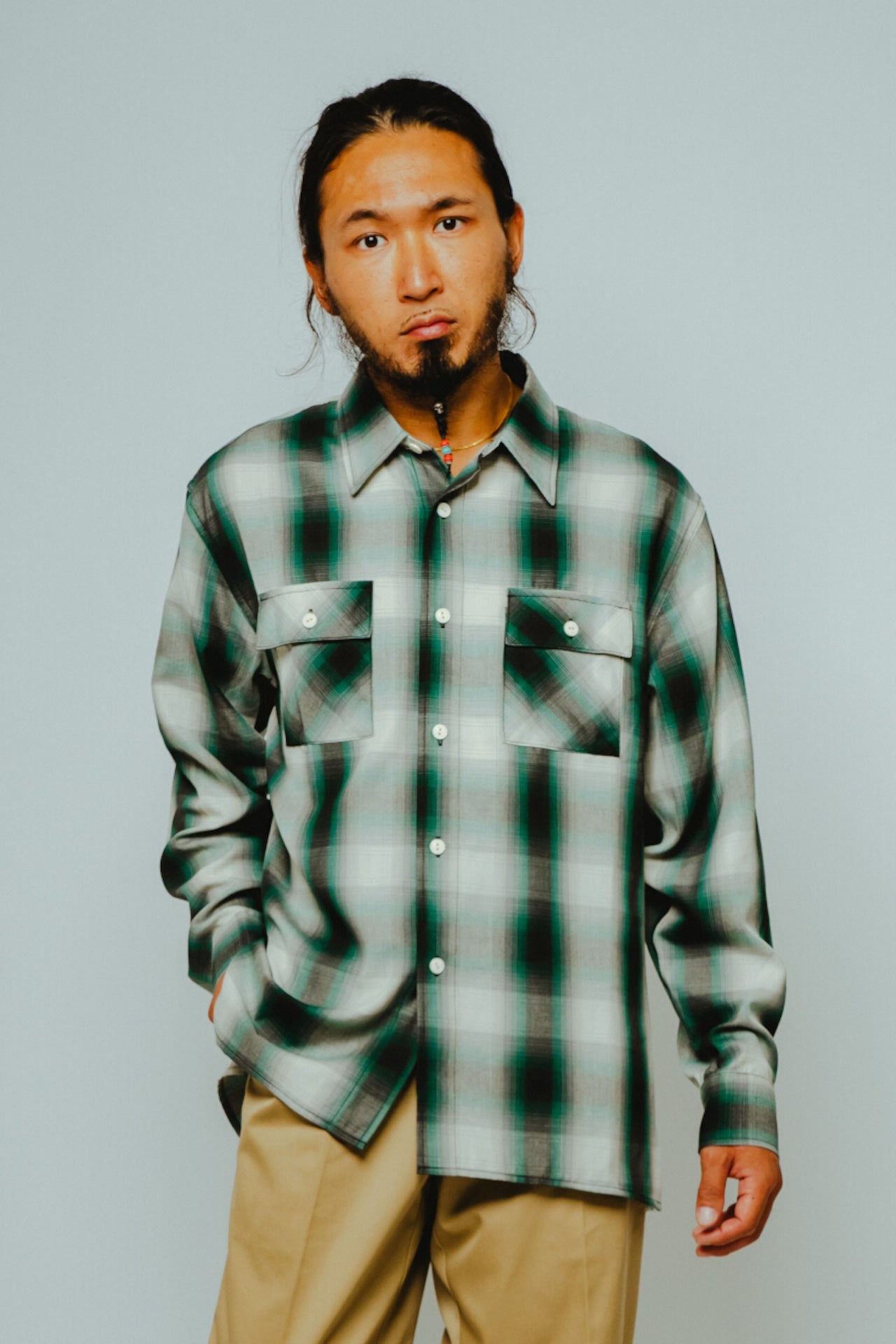 Rayon Mix Ombre Slit L/S Shirts