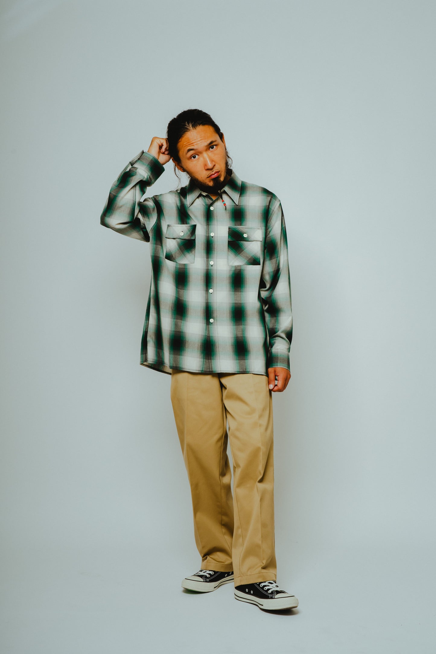 Rayon Mix Ombre Slit L/S Shirts