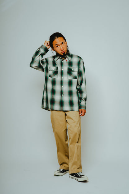 Rayon Mix Ombre Slit L/S Shirts