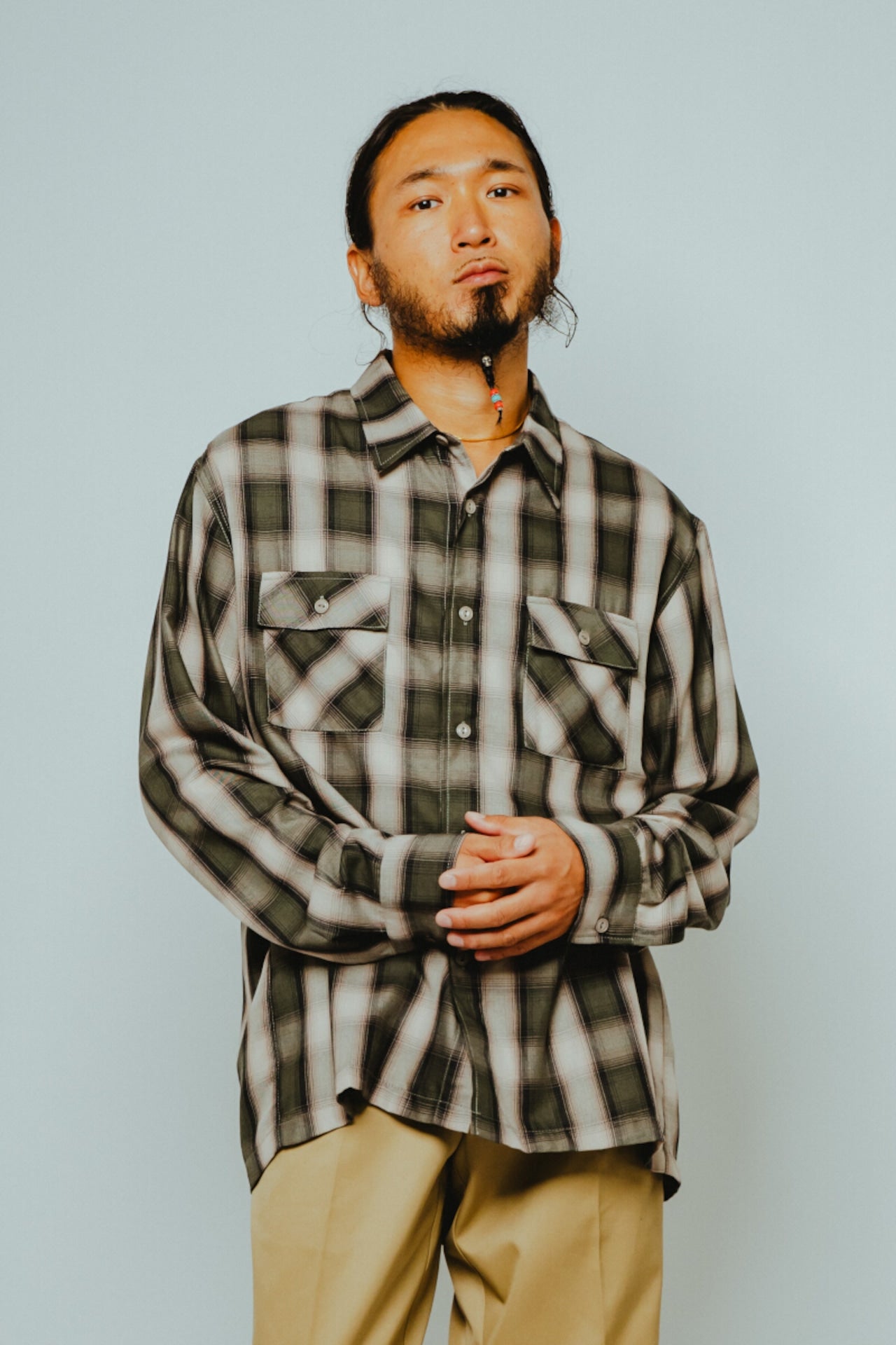 Rayon Mix Ombre Slit L/S Shirts