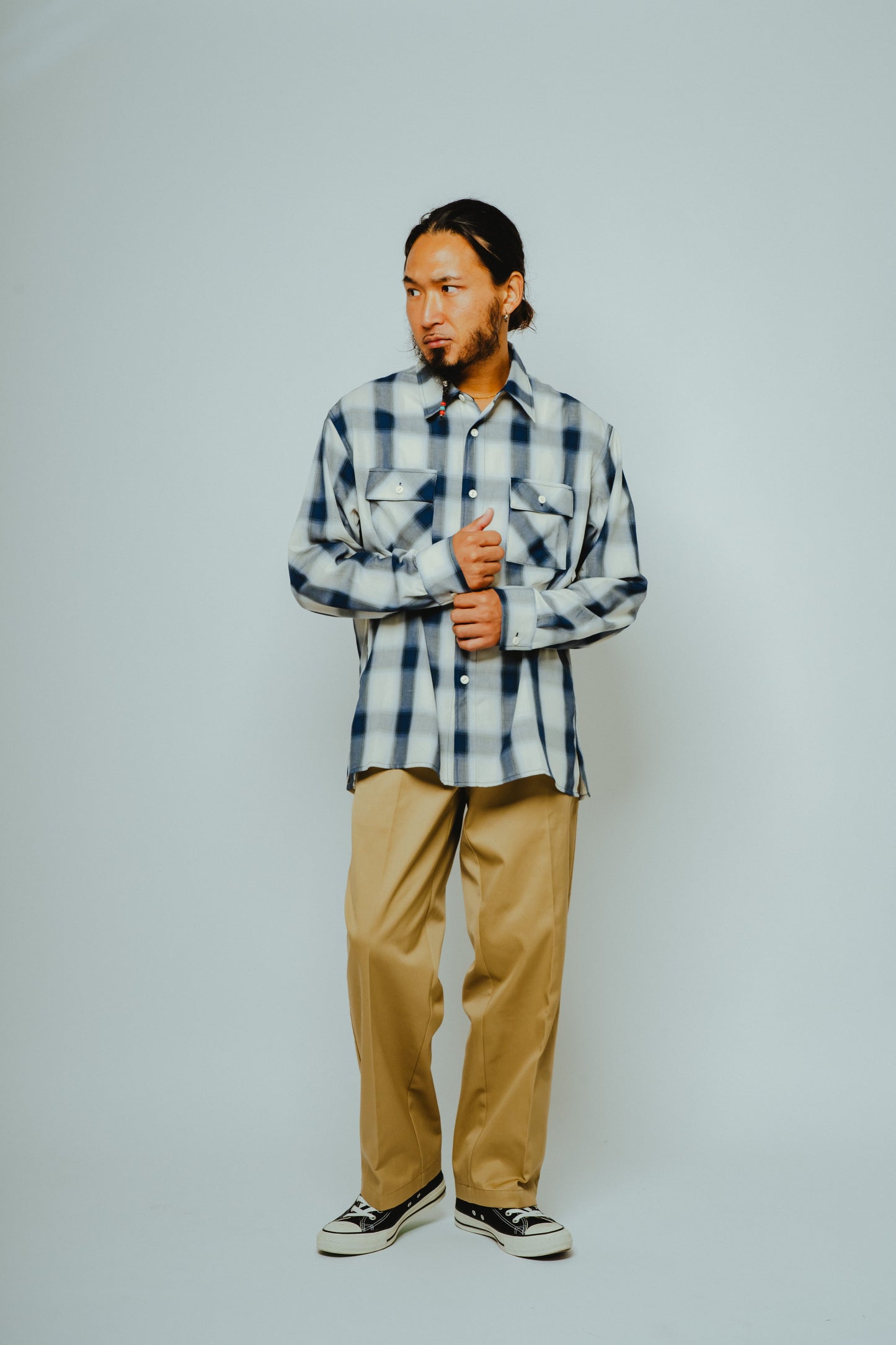 Rayon Mix Ombre Slit L/S Shirts