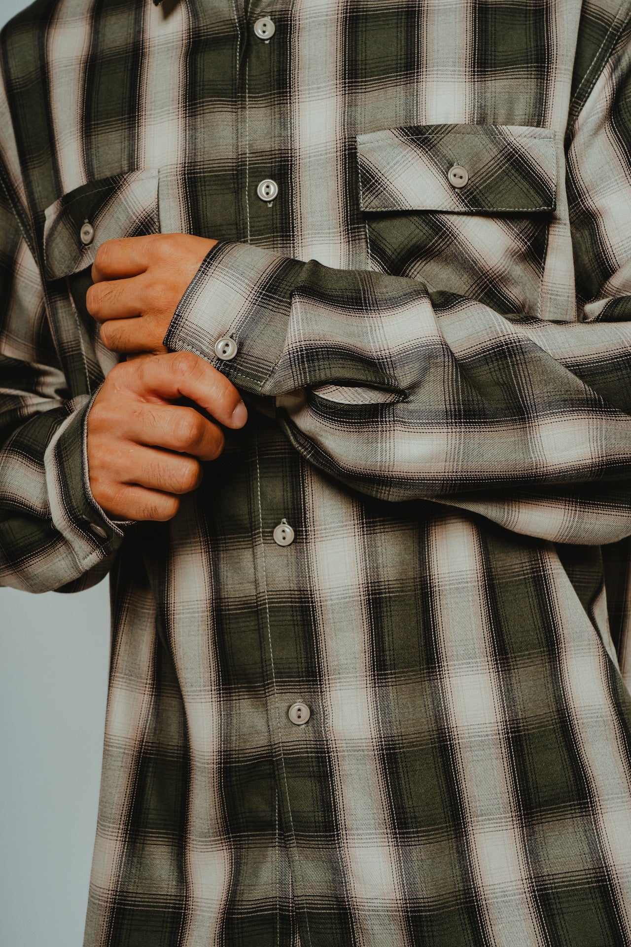 Rayon Mix Ombre Slit L/S Shirts