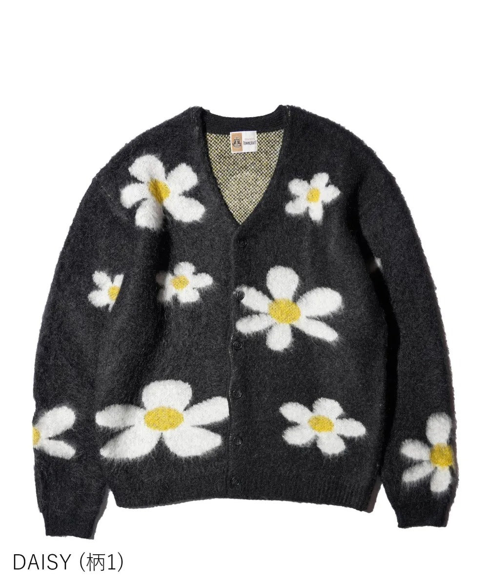 MOHAIR SHAGGY JACQUARD CARDIGAN