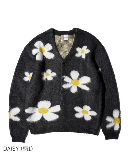 MOHAIR SHAGGY JACQUARD CARDIGAN