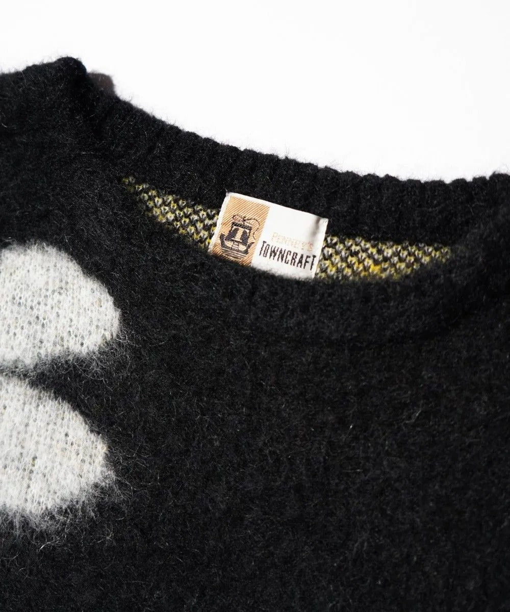 MOHAIR SHAGGY JACQUARD CREW SWEATER
