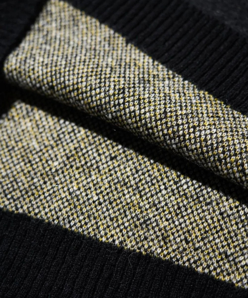 MOHAIR SHAGGY JACQUARD CREW SWEATER