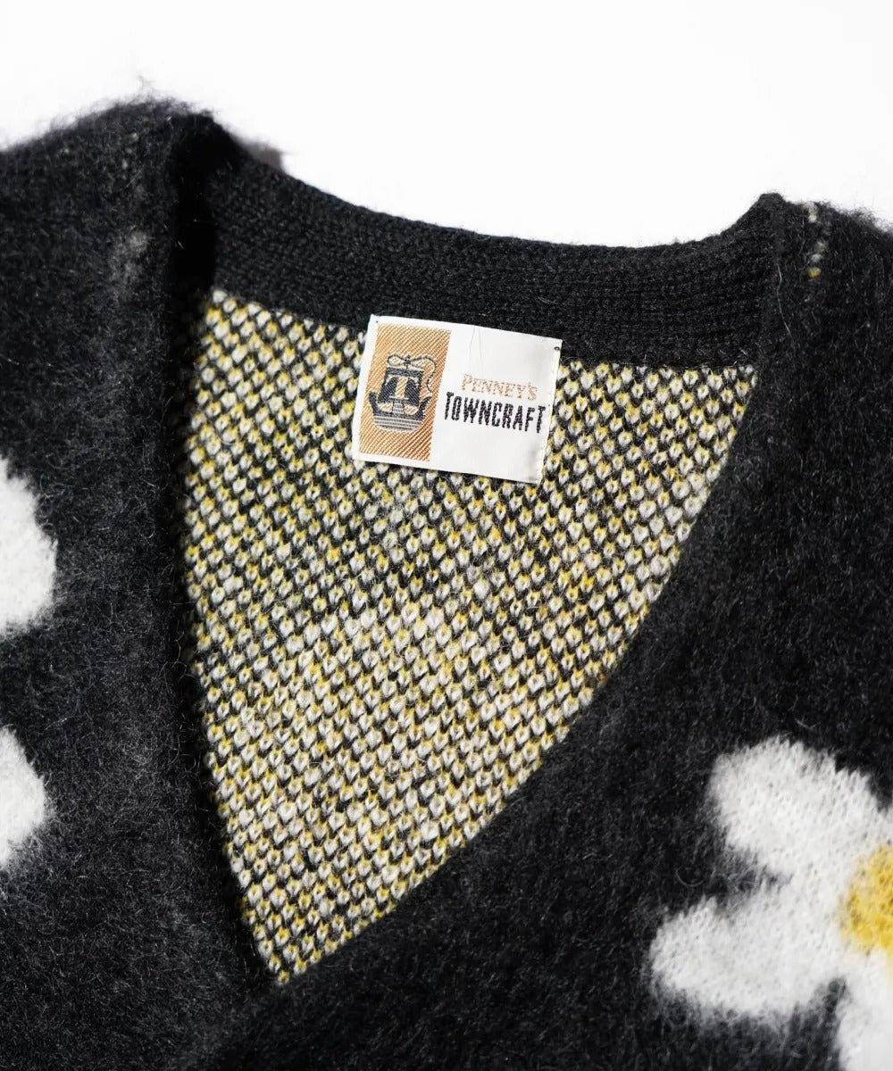 MOHAIR SHAGGY JACQUARD CARDIGAN