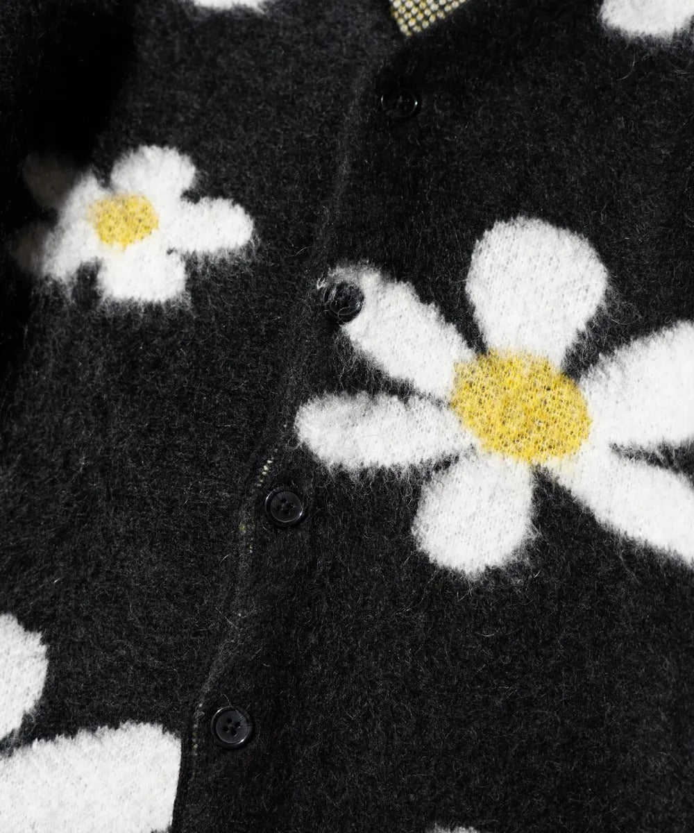 MOHAIR SHAGGY JACQUARD CARDIGAN
