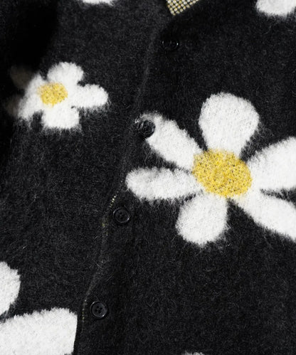 MOHAIR SHAGGY JACQUARD CARDIGAN
