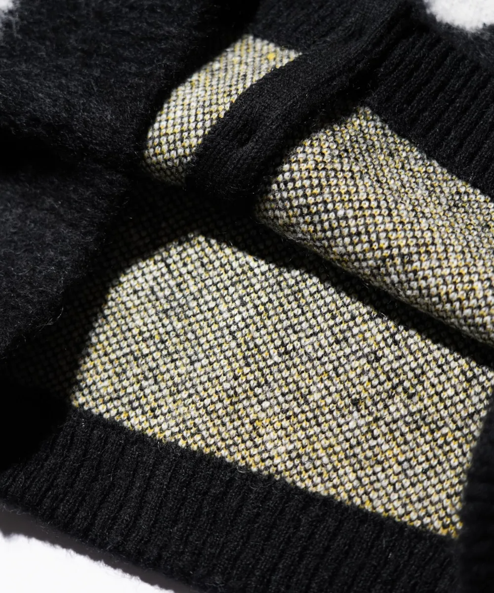 MOHAIR SHAGGY JACQUARD CARDIGAN